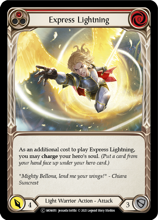 Express Lightning (Red) (Rainbow Foil) [U-MON051-RF] Unlimited Rainbow Foil | Pegasus Games WI