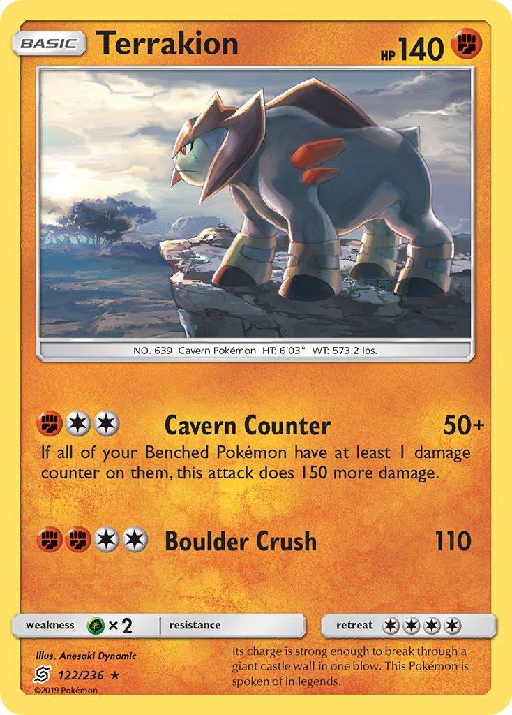 Terrakion (122/236) [Sun & Moon: Unified Minds] | Pegasus Games WI