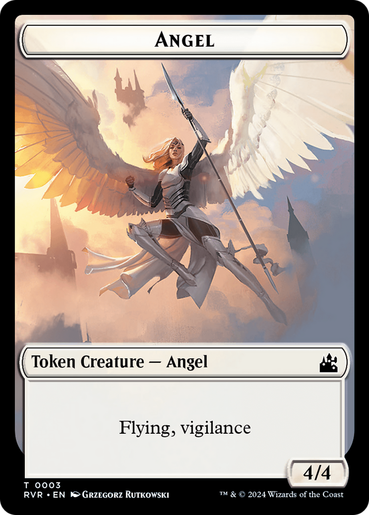 Saproling // Angel (0003) Double-Sided Token [Ravnica Remastered Tokens] | Pegasus Games WI
