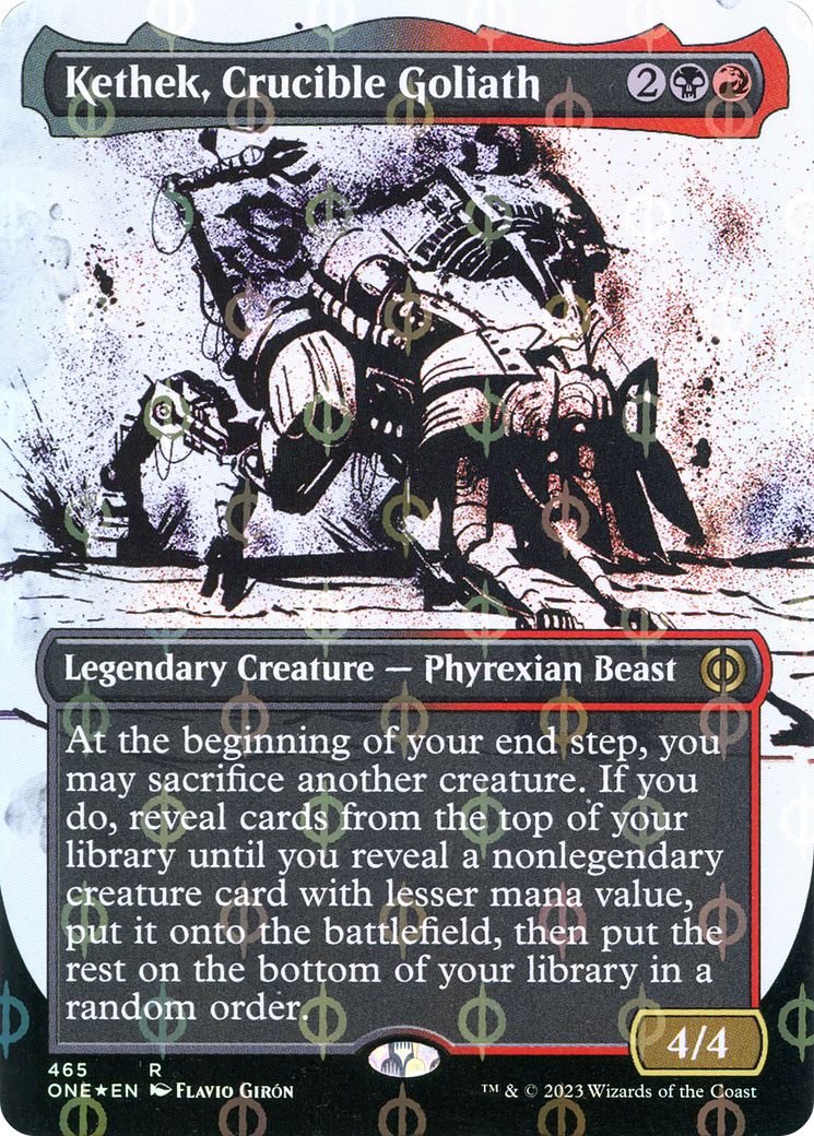Kethek, Crucible Goliath (Borderless Ichor Step-and-Compleat Foil) [Phyrexia: All Will Be One] | Pegasus Games WI
