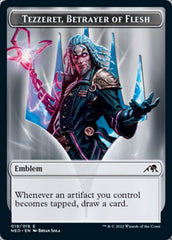 Spirit (002) // Tezzeret, Betrayer of Flesh Emblem Double-Sided Token [Kamigawa: Neon Dynasty Tokens] | Pegasus Games WI