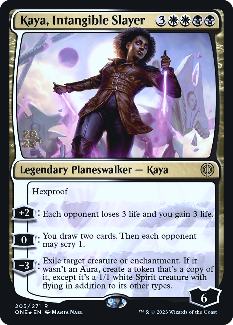 Kaya, Intangible Slayer [Phyrexia: All Will Be One Prerelease Promos] | Pegasus Games WI