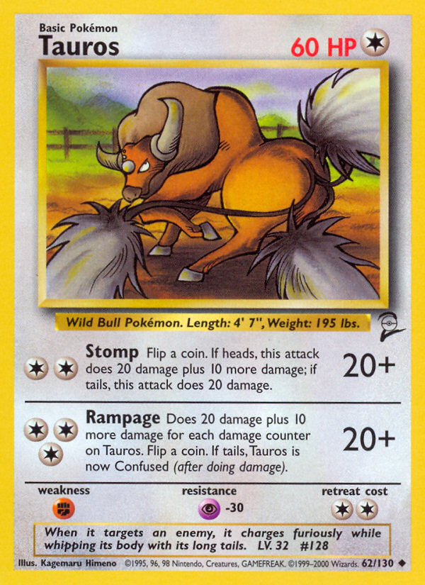 Tauros (62/130) [Base Set 2] | Pegasus Games WI