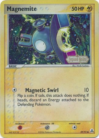 Magnemite (59/92) (Stamped) [EX: Legend Maker] | Pegasus Games WI