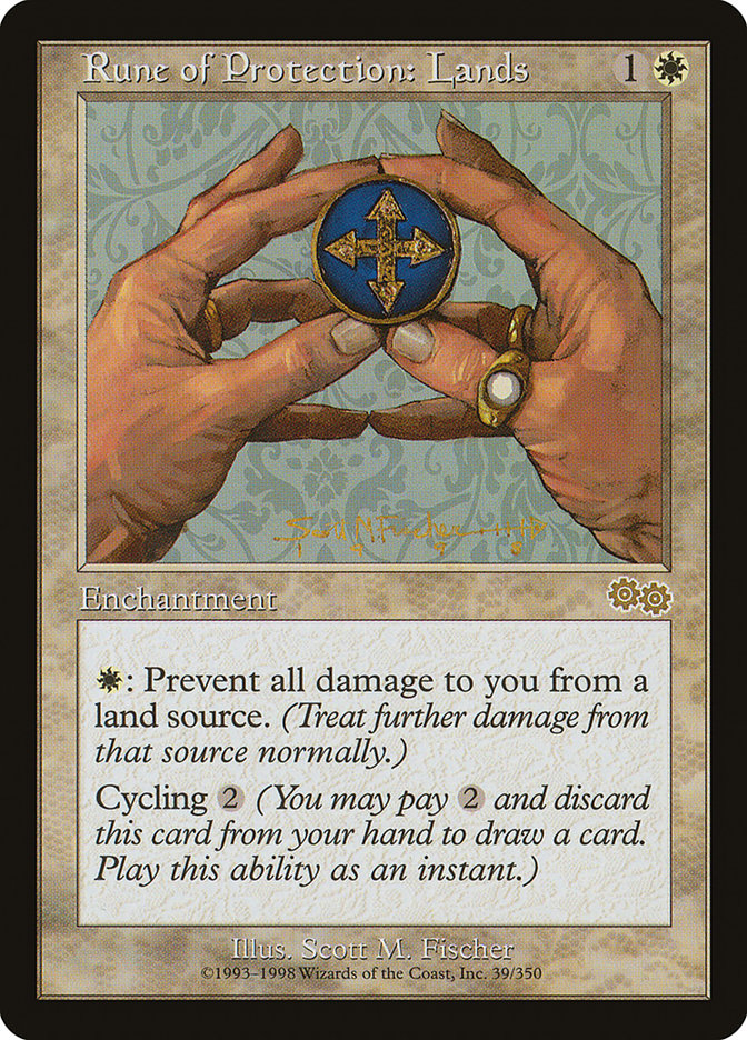 Rune of Protection: Lands [Urza's Saga] | Pegasus Games WI