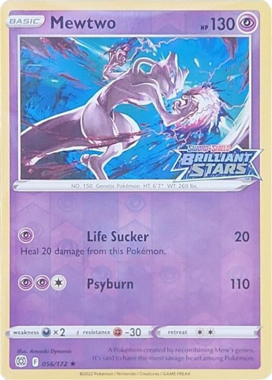 Mewtwo (056/172) (Brilliant Stars Stamped) [Sword & Shield: Brilliant Stars] | Pegasus Games WI