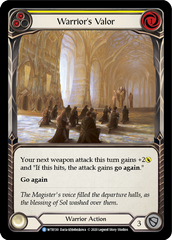 Warrior's Valor (Yellow) [U-WTR130] (Welcome to Rathe Unlimited)  Unlimited Rainbow Foil | Pegasus Games WI