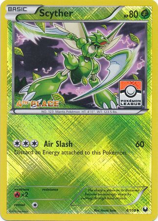 Scyther (4/108) (League Promo 4th Place) [Black & White: Dark Explorers] | Pegasus Games WI