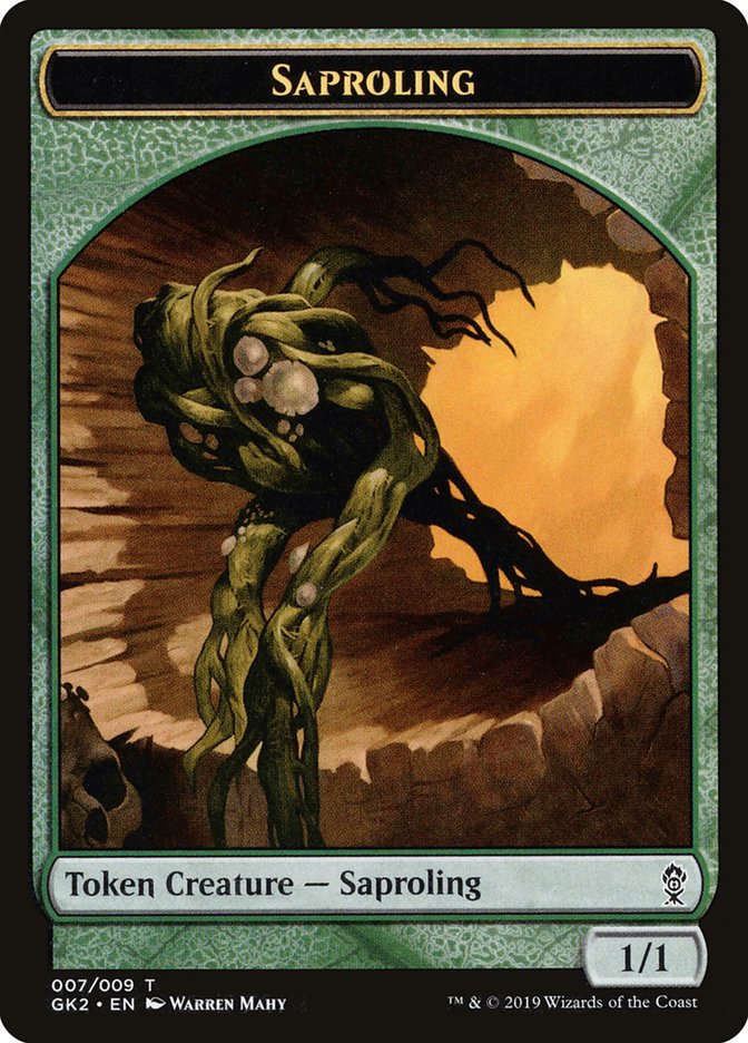 Saproling // Wurm Double-Sided Token [Ravnica Allegiance Guild Kit Tokens] | Pegasus Games WI