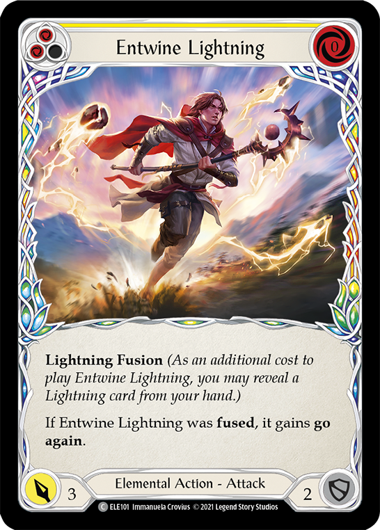 Entwine Lightning (Yellow) [ELE101] (Tales of Aria)  1st Edition Rainbow Foil | Pegasus Games WI