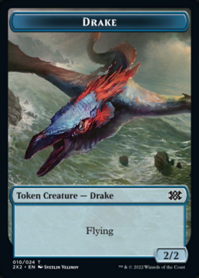 Drake // Knight Double-Sided Token [Double Masters 2022 Tokens] | Pegasus Games WI