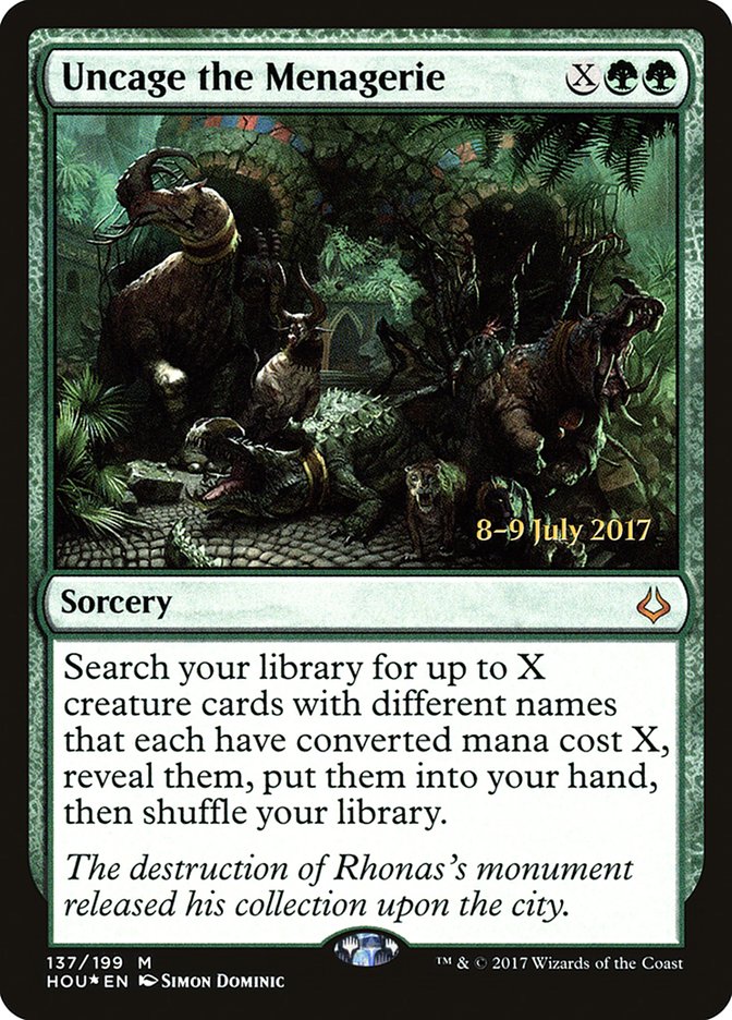 Uncage the Menagerie [Hour of Devastation Prerelease Promos] | Pegasus Games WI