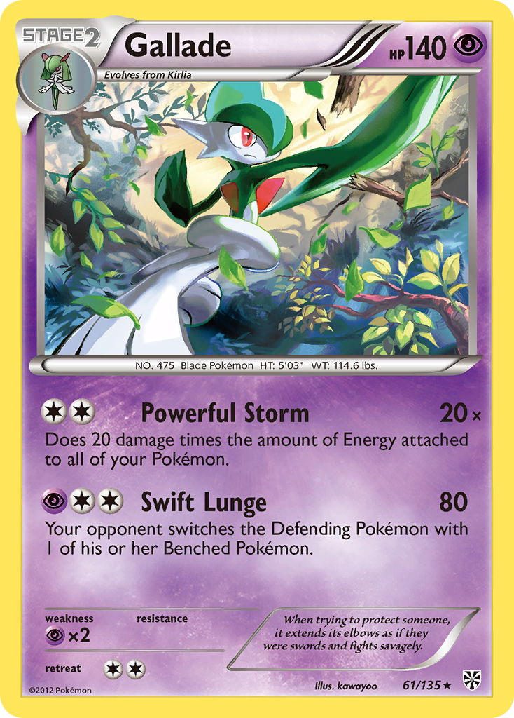 Gallade (61/135) [Black & White: Plasma Storm] | Pegasus Games WI