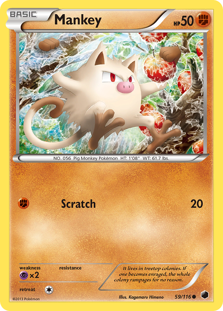 Mankey (59/116) [Black & White: Plasma Freeze] | Pegasus Games WI