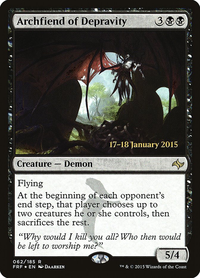 Archfiend of Depravity [Fate Reforged Prerelease Promos] | Pegasus Games WI