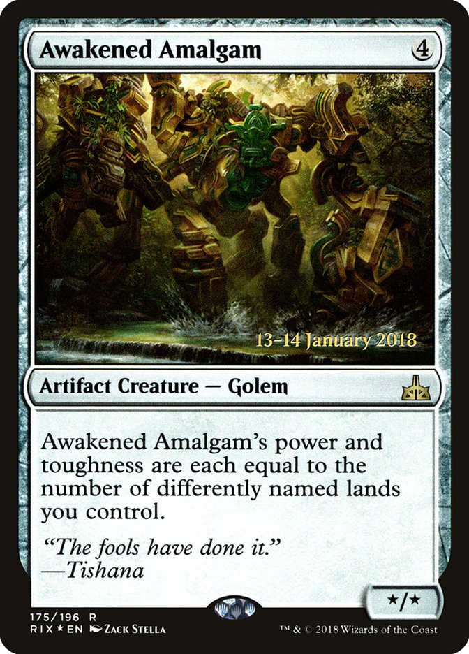 Awakened Amalgam [Rivals of Ixalan Prerelease Promos] | Pegasus Games WI