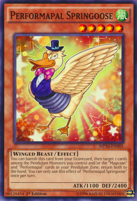 Performapal Springoose [MP16-EN005] Common | Pegasus Games WI