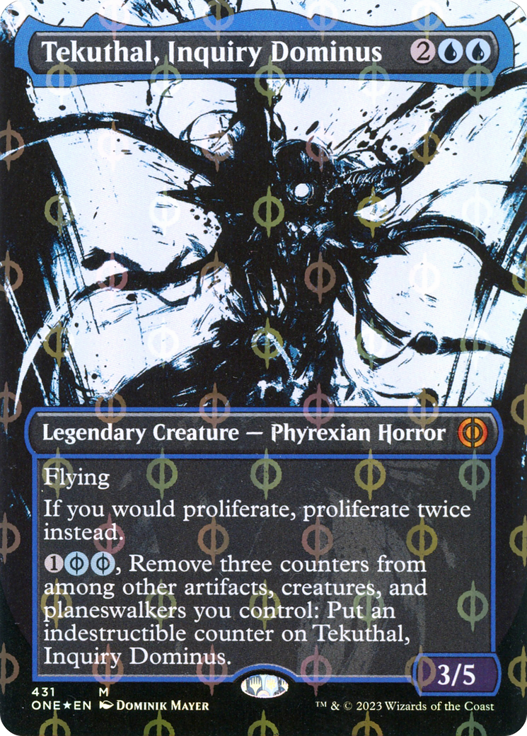 Tekuthal, Inquiry Dominus (Borderless Ichor Step-and-Compleat Foil) [Phyrexia: All Will Be One] | Pegasus Games WI