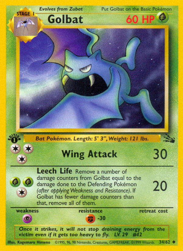 Golbat (34/62) [Fossil 1st Edition] | Pegasus Games WI