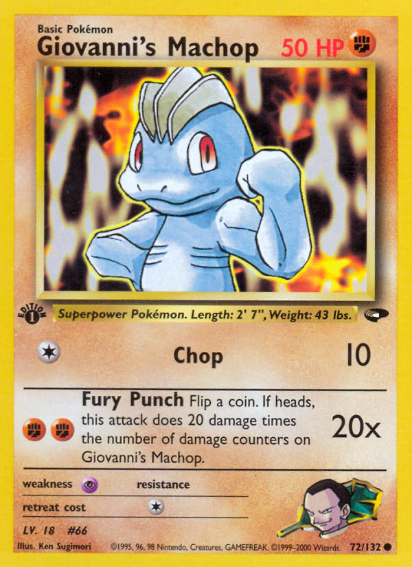 Giovanni's Machop (72/132) [Gym Challenge 1st Edition] | Pegasus Games WI