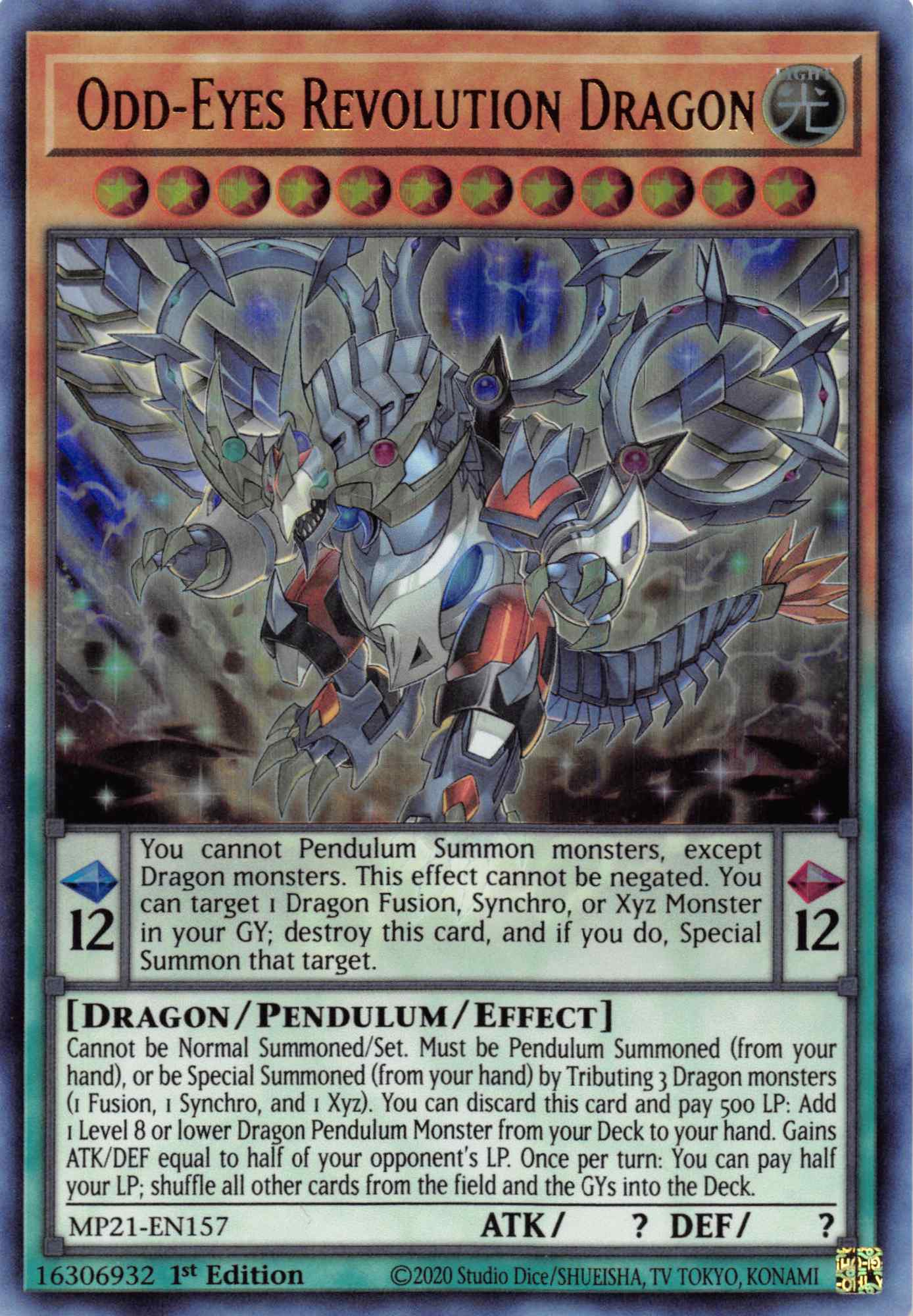 Odd-Eyes Revolution Dragon [MP21-EN157] Ultra Rare | Pegasus Games WI