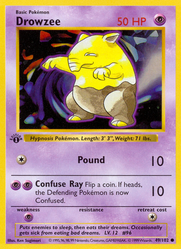 Drowzee (49/102) (Shadowless) [Base Set 1st Edition] | Pegasus Games WI