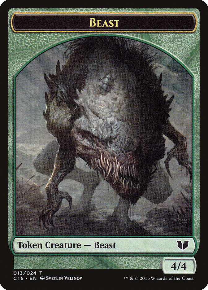 Beast // Snake (017) Double-Sided Token [Commander 2015 Tokens] | Pegasus Games WI