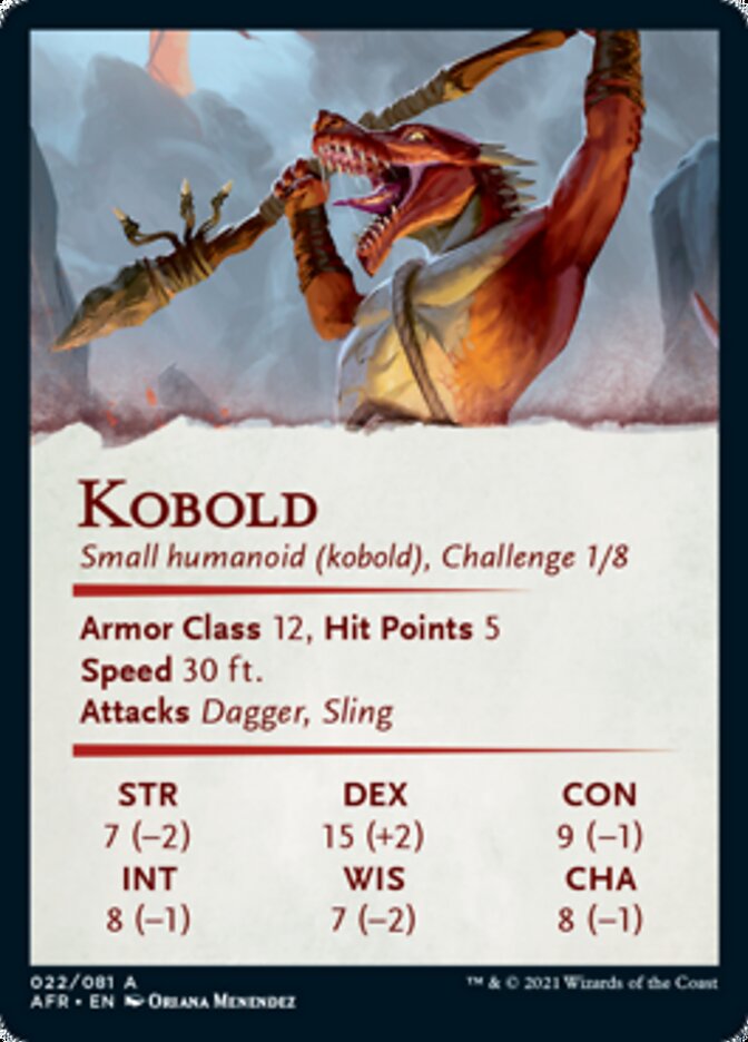 Kobold Art Card (Gold-Stamped Signature) [Dungeons & Dragons: Adventures in the Forgotten Realms Art Series] | Pegasus Games WI