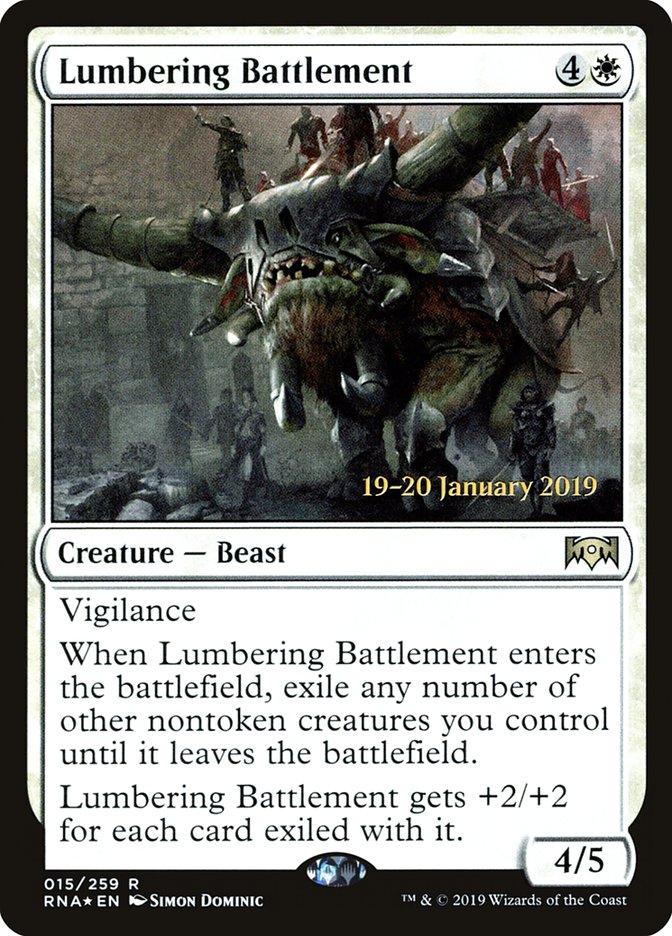 Lumbering Battlement [Ravnica Allegiance Prerelease Promos] | Pegasus Games WI