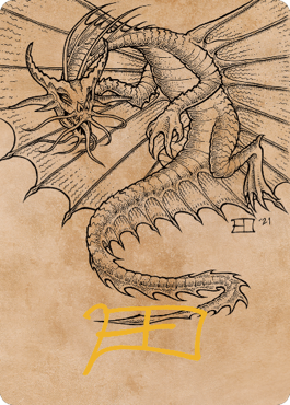 Ancient Gold Dragon Art Card (44) (Gold-Stamped Signature) [Commander Legends: Battle for Baldur's Gate Art Series] | Pegasus Games WI