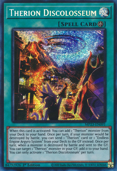 Therion Discolosseum [MP23-EN091] Prismatic Secret Rare | Pegasus Games WI