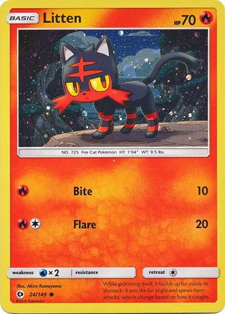 Litten (24/149) (Cosmos Holo) [Sun & Moon: Base Set] | Pegasus Games WI