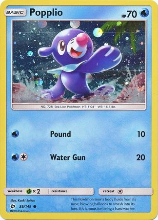 Popplio (39/149) (Cosmos Holo) [Sun & Moon: Base Set] | Pegasus Games WI