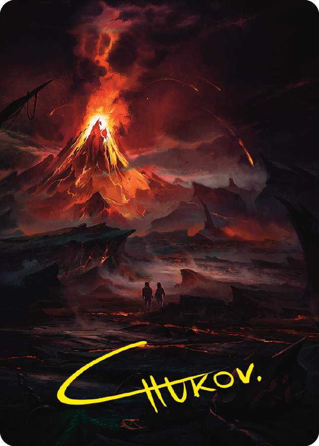 Valley of Gorgoroth Art Card (Gold-Stamped Signature) [The Lord of the Rings: Tales of Middle-earth Art Series] | Pegasus Games WI