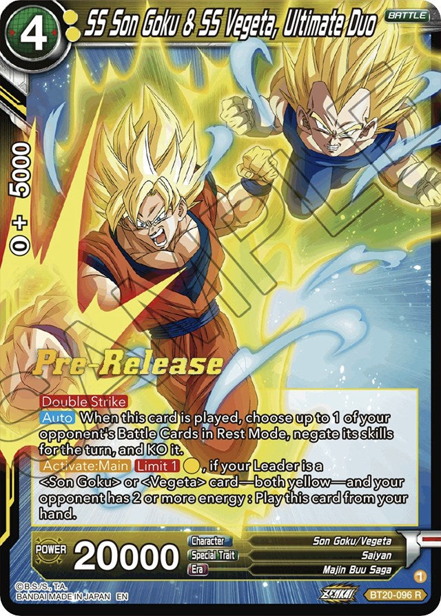 SS Son Goku & SS Vegeta, Ultimate Duo (BT20-096) [Power Absorbed Prerelease Promos] | Pegasus Games WI