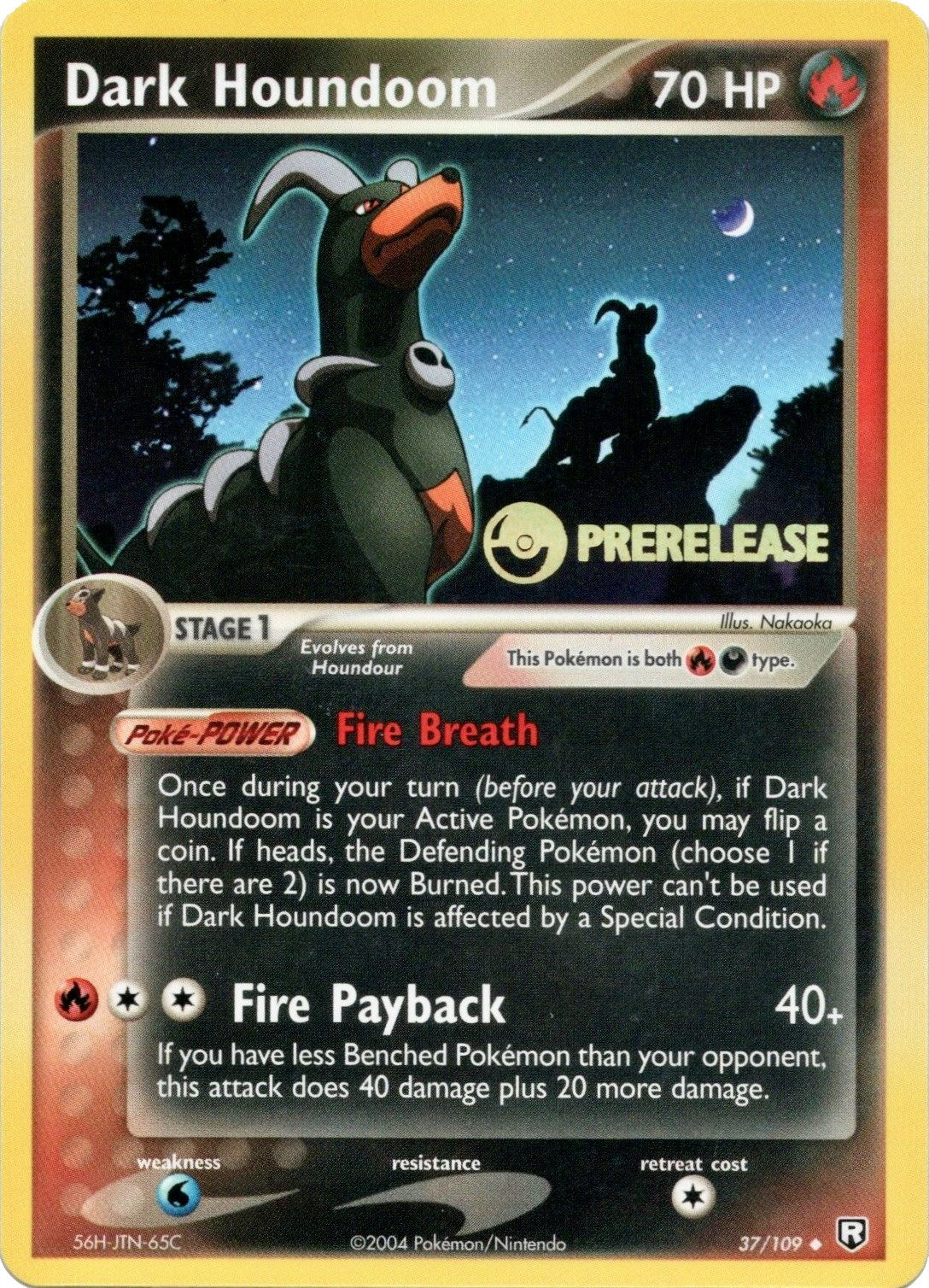 Dark Houndoom (37/109) (Prerelease Promo) [EX: Team Rocket Returns] | Pegasus Games WI