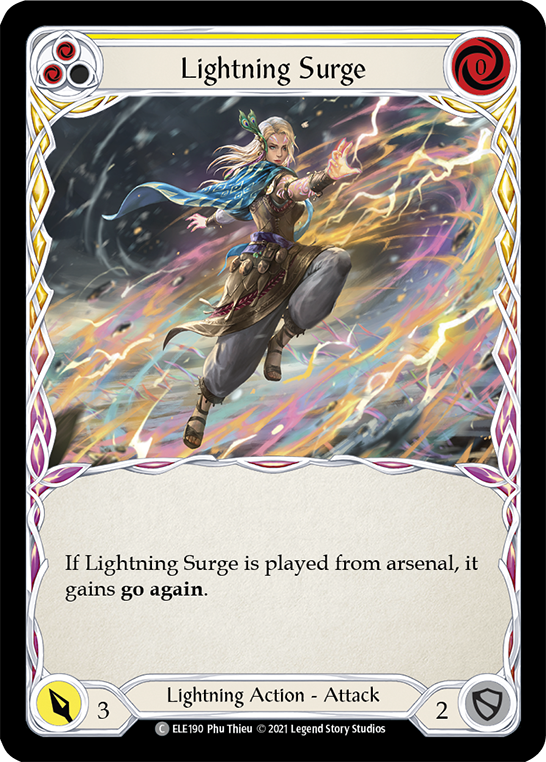 Lightning Surge (Yellow) [ELE190] (Tales of Aria)  1st Edition Rainbow Foil | Pegasus Games WI