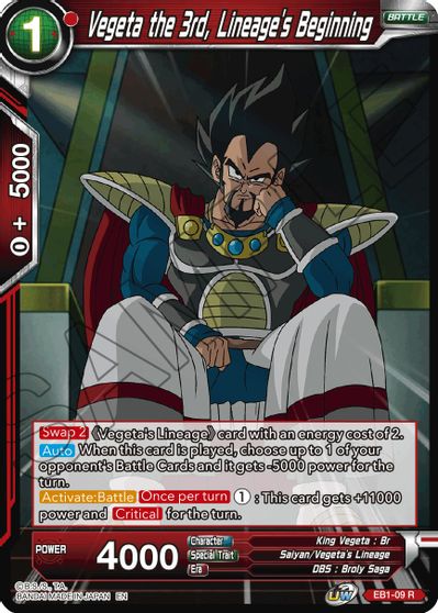 Vegeta the 3rd, Lineage's Beginning (EB1-009) [Battle Evolution Booster] | Pegasus Games WI