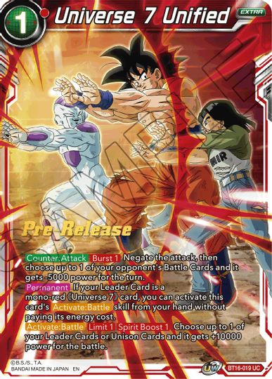 Universe 7 Unified (BT16-019) [Realm of the Gods Prerelease Promos] | Pegasus Games WI