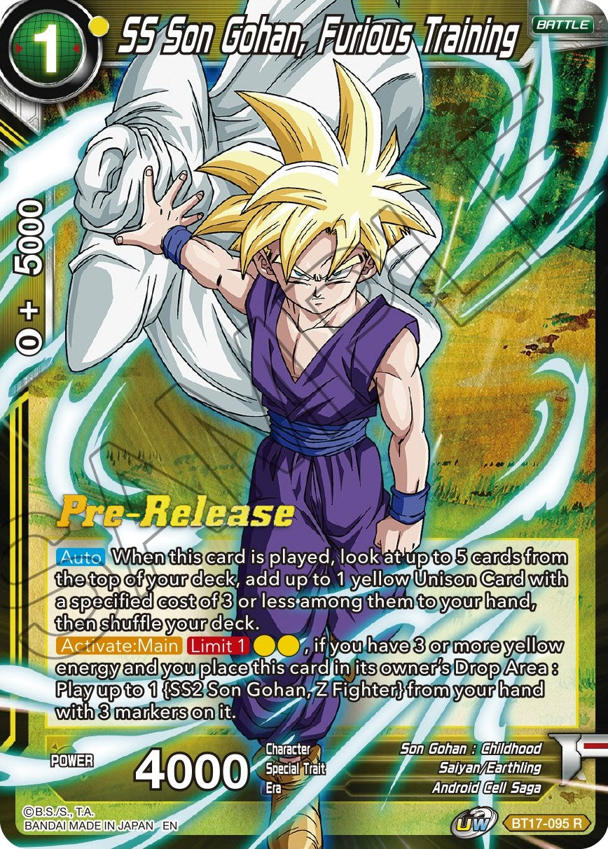 SS Son Gohan, Furious Training (BT17-095) [Ultimate Squad Prerelease Promos] | Pegasus Games WI