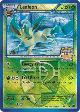 Leafeon (11/116) (Regional Championship Promo Staff) [Black & White: Plasma Freeze] | Pegasus Games WI