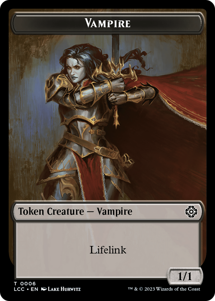 Vampire (0006) // Vampire Demon Double-Sided Token [The Lost Caverns of Ixalan Commander Tokens] | Pegasus Games WI