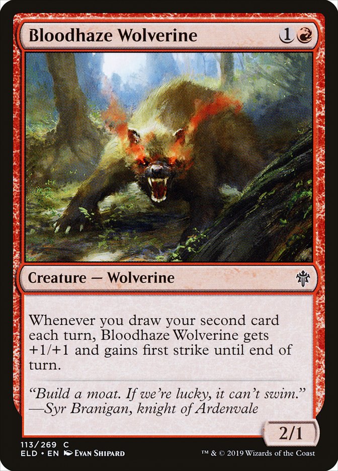 Bloodhaze Wolverine [Throne of Eldraine] | Pegasus Games WI