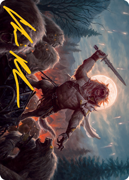 Tovolar, the Midnight Scourge 1 Art Card (Gold-Stamped Signature) [Innistrad: Midnight Hunt Art Series] | Pegasus Games WI