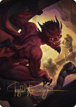 Nefarious Imp Art Card (Gold-Stamped Signature) [Commander Legends: Battle for Baldur's Gate Art Series] | Pegasus Games WI