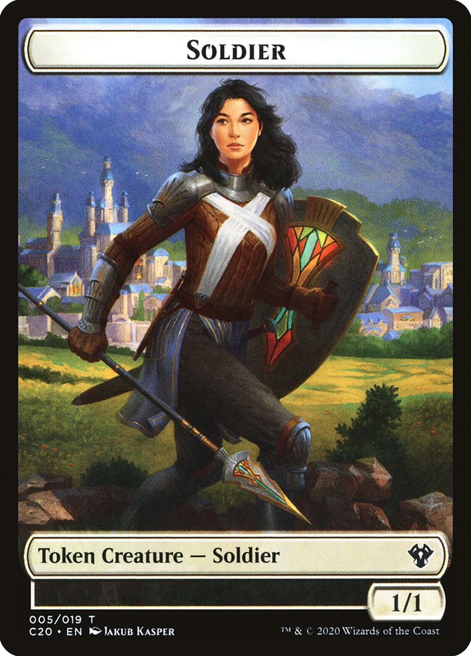 Elemental (003) // Soldier Double-Sided Token [Commander 2020 Tokens] | Pegasus Games WI