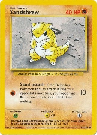 Sandshrew (62/102) [Base Set Unlimited] | Pegasus Games WI