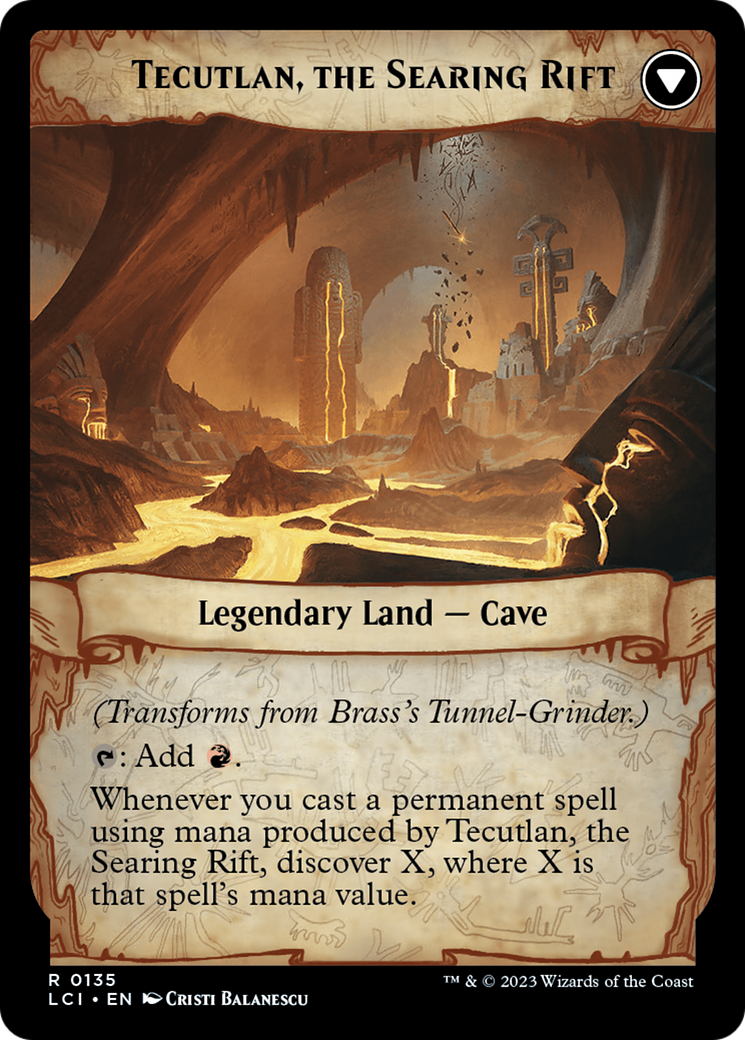 Brass's Tunnel-Grinder // Tecutlan, the Searing Rift [The Lost Caverns of Ixalan Prerelease Cards] | Pegasus Games WI