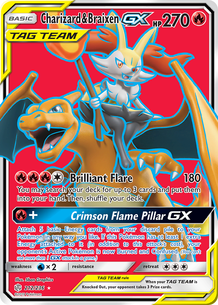 Charizard & Braixen GX (212/236) [Sun & Moon: Cosmic Eclipse] | Pegasus Games WI