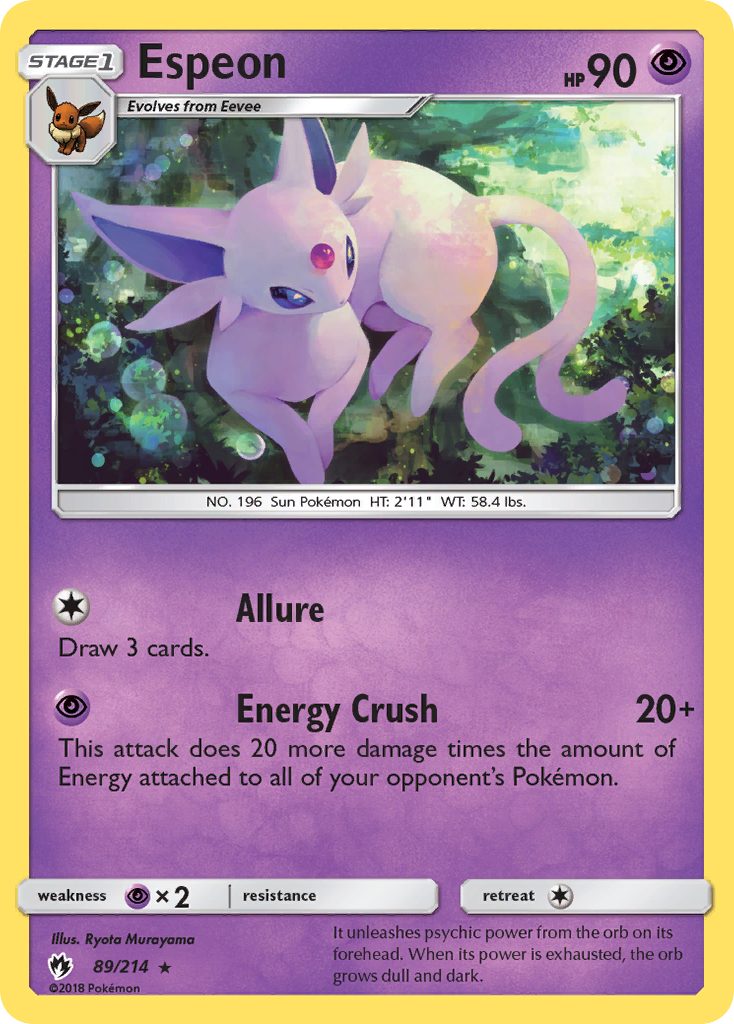 Espeon (89/214) [Sun & Moon: Lost Thunder] | Pegasus Games WI